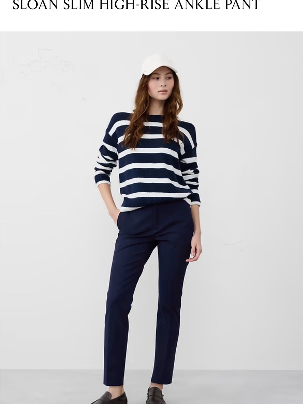 Banana Republic Navy Slim High-Rise Ankle Pants